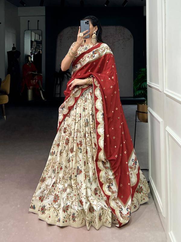 LNB 1256 Tasar Silk OWT Lehengha choli with stone work in hydrabad